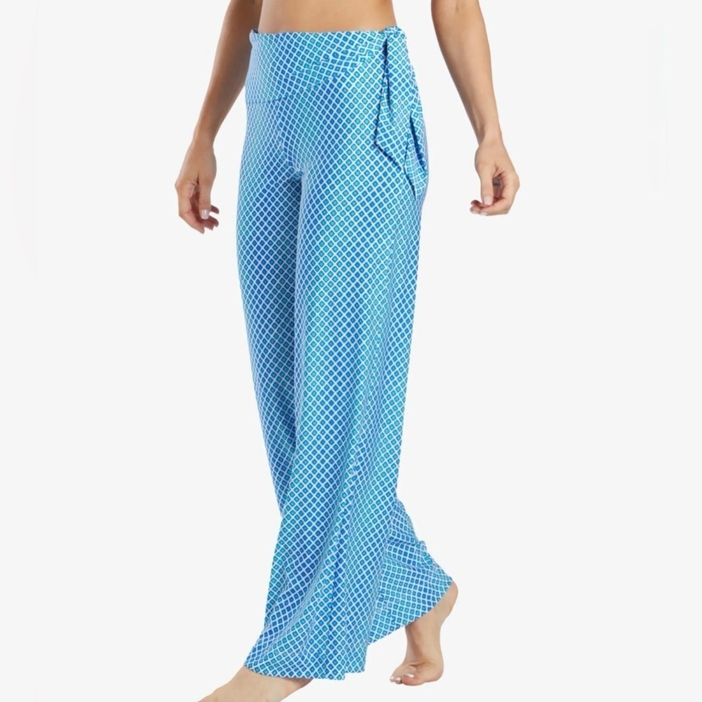 Helen Jon Relaxed Side-Tie Pant Upf 50+ Ombre Geo Print size Medium Beach Resort - Picture 12 of 12